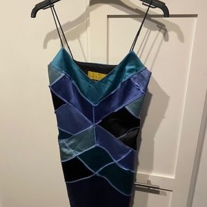 Nicole Miller Techno Metal Multi Blue Stitch Dress